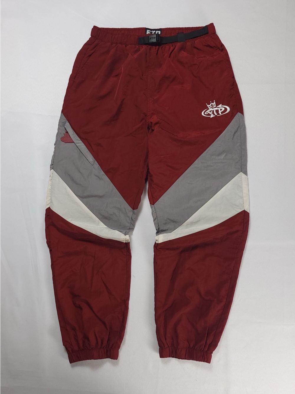 FTP Nation Track Pants Athletic Red Burgundy Track Pants Mens Size Medium Rare